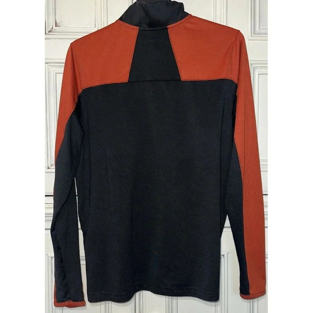 Under Armour Men’s Large 1/4 Zip Pull Over Lightweight Black Burnt Orange - Picture 4 of 8